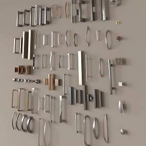 Modern cabinet door handle long strip handle metal handle 3d model