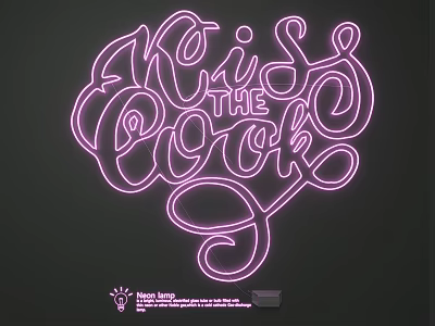 Pink Neon Kids the Cook Light Combination for Wall Decor and Room Accent 3d model