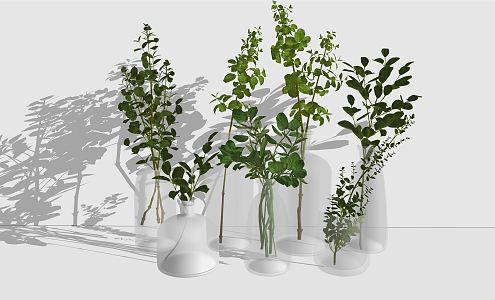 modern vase plant potted 3d model