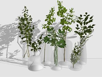 modern vase plant potted 3d model