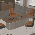 Modern Tea Table And Chair With Brown Tabletop White Cabinet Decorations And Wooden Wall Background