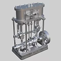 Industrial Machinery Equipment With Metal Frame Pipes Valves Wheel And Base Structure