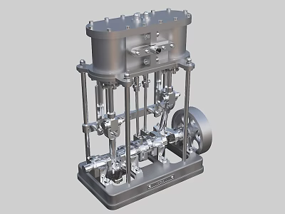 Industrial Machinery Equipment With Metal Frame Pipes Valves Wheel And Base Structure 3d model