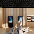Modern Administrative Service Hall Interior With Computers Desks Chairs And Waiting Area