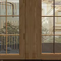 Chinese Style Public Office Space Interior Design With Open Layout Wooden Decor And Circular Ornaments