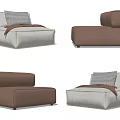 Modern Single Sofa Lazy Sofa 3d model