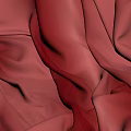 Luxurious Red Velvet Fabric With Smooth Sheen And Elegant Textured Wrinkles