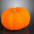 Vibrant Orange Ripe Whole Pumpkin with Smooth Surface on Dark Background