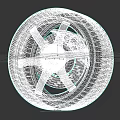 Car Alloy Wheel Design With Sporty Spokes And Red Accents For Performance