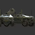 Military Green Armored Functional Vehicle With Dual Units Off-Road Tires And Tactical Gear