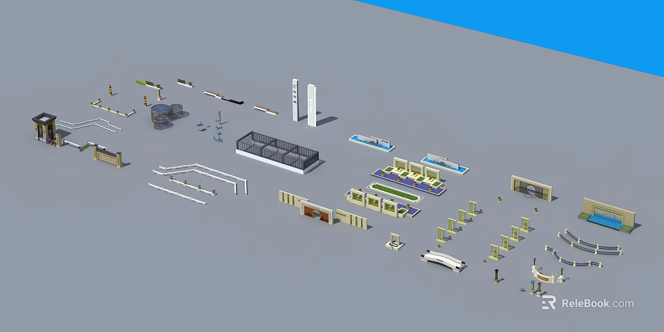 Modern Contemporary Feature Wall Design With Textured Panels Lighting And Decorative Elements 3d model