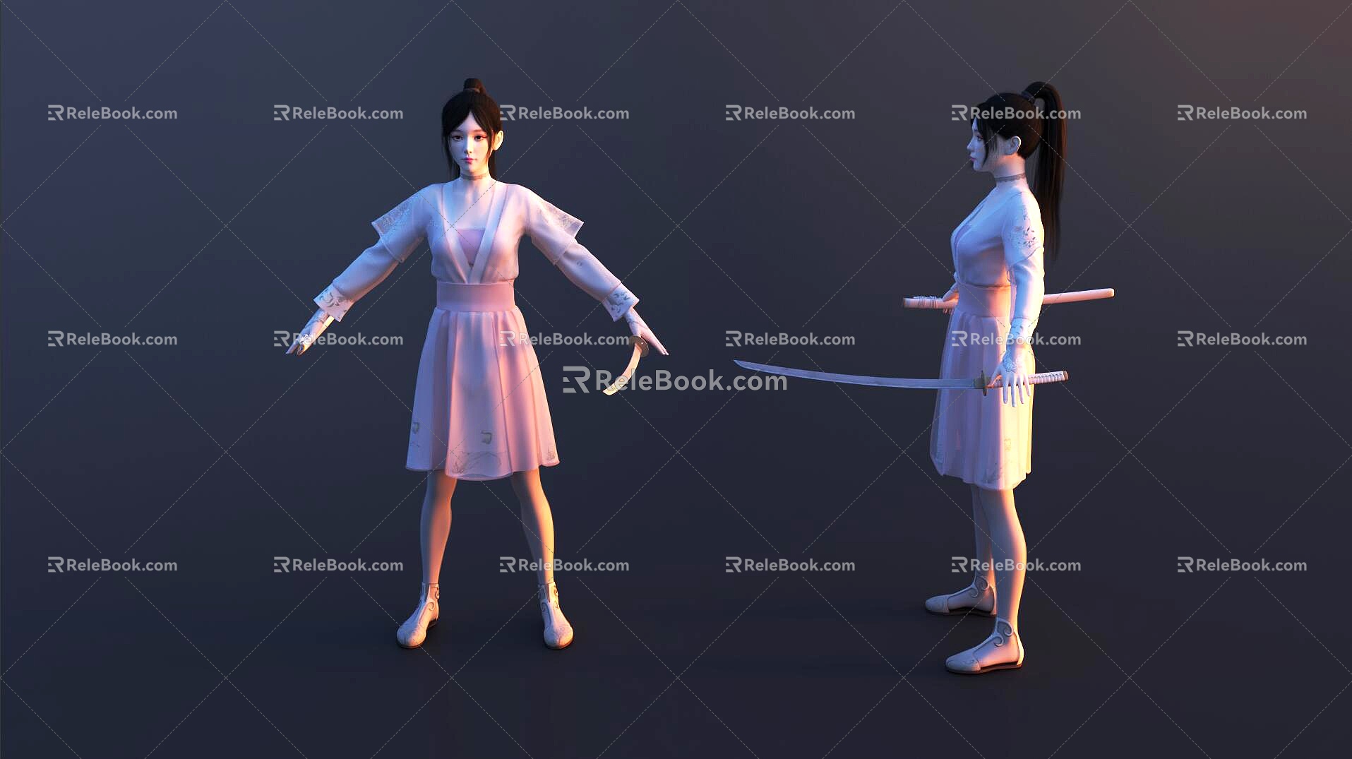 Man Female Martial Arts Woman Female Character Ancient Woman 3d model