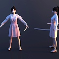 Man Female Martial Arts Woman Female Character Ancient Woman 3d model