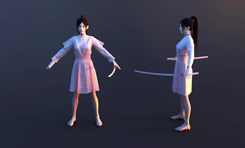 Man Female Martial Arts Woman Female Character Ancient Woman 3d model