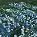Modern Urban Building Complex Aerial View With Green Spaces And High Rise Structures