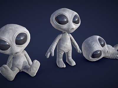 Modern Toy Doll Alien Plush Toy 3d model