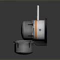 Modern Commercial Equipment Featuring Display Screen Circular Panels Open Compartment And Illuminated Indicators