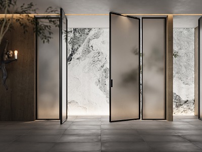 glass door revolving door 3d model
