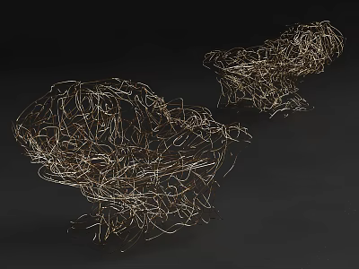 Modern Artistic Leisure Chair With Wire Woven Abstract Lines And Contemporary Design 3d model