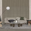Modern sofa coffee table combination 3d model