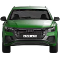 Green Audi SUV Exterior Design with Black Wheels Front Rear Views