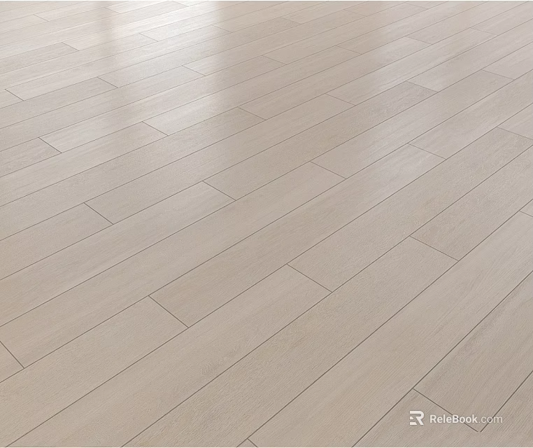 Light Colored Wooden Floor With Smooth Surface And Natural Wood Grain Pattern Neatly Laid 3d model 