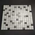Monochrome Decorative Mosaic Tile Patterns With Various Motifs 3d model