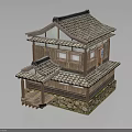 Traditional Japanese Wooden Architecture With Tile Roof Stone Base And Porch Design