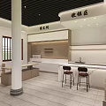 Beverage Store Interior Design Featuring Cashier Area Beverage Display And Bar Stools