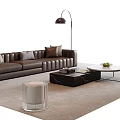 Italian Sofa Coffee Table Combination Leather Sofa Multi-Person Sofa Single Sofa Floor Lamp Side Table Acrylic Stool 3d model