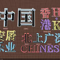 Colorful Decorative Lights With Chinese Characters Hong Kong And Mainland Themes