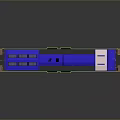 Blue 3D Model Train Locomotive With Cab Wheels And Shiny Surface