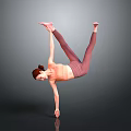 Woman Performing Yoga Handstand With One Hand Balancing Extended Legs On Dark Background