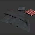 Soft Dark Gray Blanket With Red Patterned Pillow For Cozy Home Decor