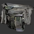 Ancient Stone Structure Natural Landscape With Moss Covered Rocks Leaf Covered Ground And Sunlight 3d model