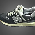 New Balance Classic Sneakers With Black Mesh Upper White Laces And Beige Rubber Sole