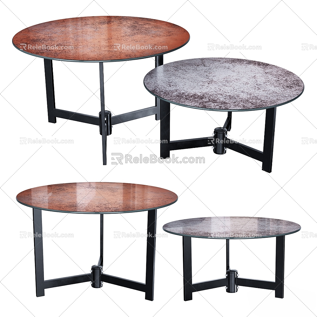 Round Casual Table Coffee Table Combination 3d model