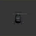 Black Military Helicopter 3D Rendering With Rotors And Detailed Structure 3d model