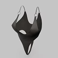 Stylish Black Fitted Bodysuit With Spaghetti Straps And Metal Rings