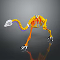 Colorful Dinosaur Animal Skeleton Model With Detailed 3D Rendering Structure 3d model