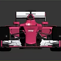 Pink Streamlined Formula 1 Race Car With Rear Wing Black Tires And Yellow Rims