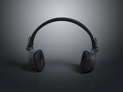 Modern Black Computer Headphones With Sleek Minimalist Design And Comfortable Fit 3d model