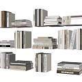 Modern Books Book Ornaments 3d model