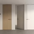 Poliform Modern Interior Featuring Open Wooden Gray And White Hinged Doors 3d model