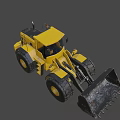 Yellow Heavy Duty Construction Loader With Large Tires And Front Bucket