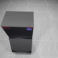 Silver Upright Freezer With Stainless Steel Body And Digital Display In Empty Room