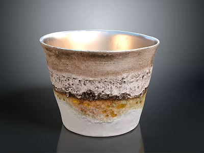 Handcrafted Ceramic Cup With Gradient Colors And Textured Surface For Home Decor 3d model