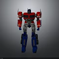 Transformer Robot Figure With Red Blue Silver Color And Detailed Design
