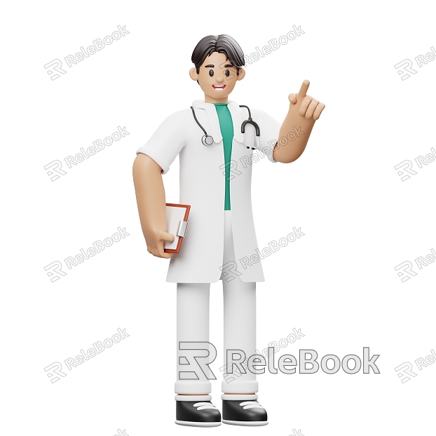 Doctor Man Hospital Worker Cartoon Doctor Cartoon Man model