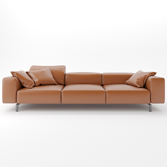 Modern Three-Seat Sofa Simple Sofa Chair 3d model